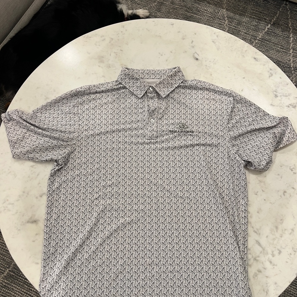 Men's Polo Shirt - Patterned Gray